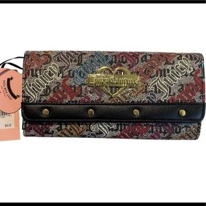 Juicy Couture graffiti style flip wallet nwt